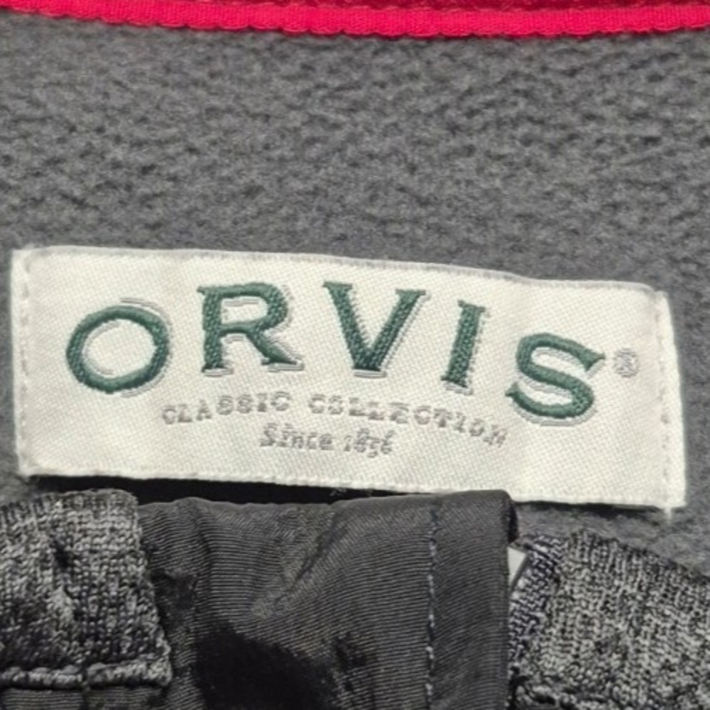 Orvis men's gray black bonded mesh fleece full zip jacket XL pockets outdoor - Picture 6 of 14